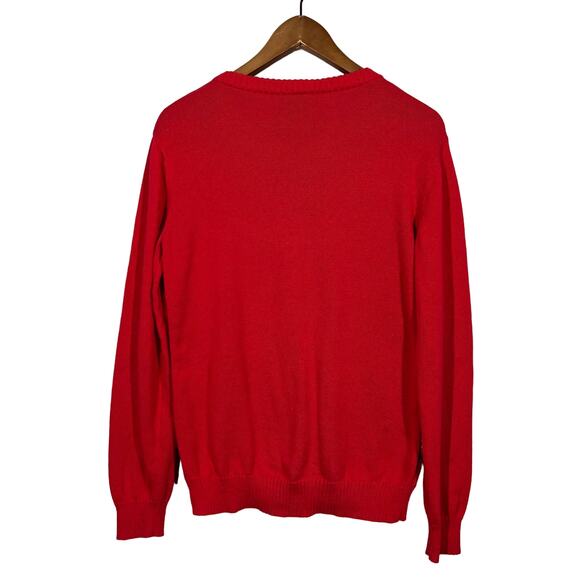 Well Worn Holiday Sweater Rudolph Christmas Red Crewneck Lightweight - L - Picture 3 of 5